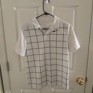 Boys Nike golf polo sz XL white black checkerboard